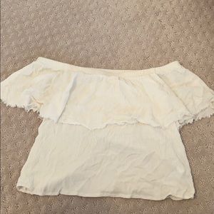 Off the shoulder white top